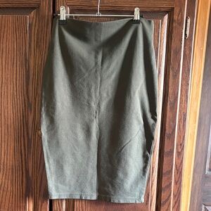 Olive Green Pencil Skirt - Women's Classic Fit